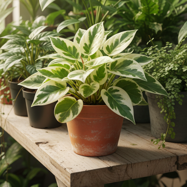 Peperomia, variegated