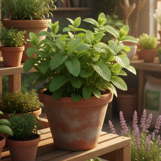 spearmint plant in nursery